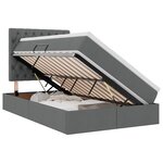 vidaXL Lit de rangement LED avec matelas Gris foncé 120 x 200 cm Tissu