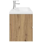 vidaXL Meuble lavabo avec bassin et robinet intégrés chêne artisanal