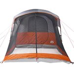 vidaXL Tente familiale tunnel 8 personnes gris et orange imperméable