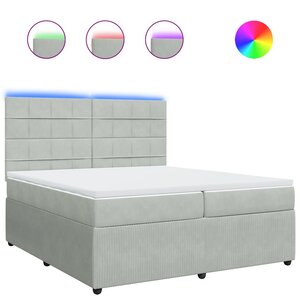 vidaXL Sommier à lattes de lit et matelas Gris clair 200x200cm Velours