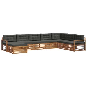 vidaXL Ensemble de canapés d'extérieur 8 pc Naturel et Anthracite