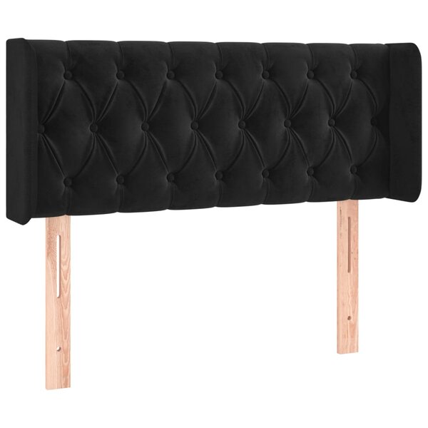 vidaXL Tête de lit avec oreilles Noir 93x16x78/88 cm Velours