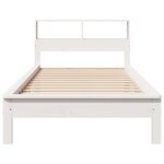 vidaXL Lit bibliothèque sans matelas blanc 90x190cm bois de pin massif