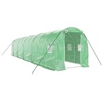 vidaXL Serre avec cadre en acier vert 20 m² 10x2x2 m