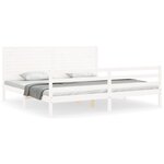 vidaXL Cadre de lit sans matelas blanc 200x200 cm bois massif