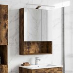 vidaXL Armoire Miroir de Salle de Bain Chêne fumé 50 x 14 5 x 70 cm