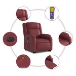 vidaXL Fauteuil inclinable de massage électrique rouge bordeaux
