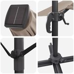 vidaXL Parasol Cantilever Roma avec LED Taupe 352x251x265 cm Aluminium
