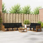 vidaXL Ensemble de canapés d'extérieur 8 pc Naturel et Noir