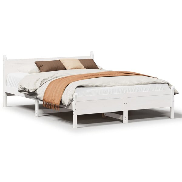 vidaXL Cadre de lit sans matelas blanc 140x200 cm bois de pin massif
