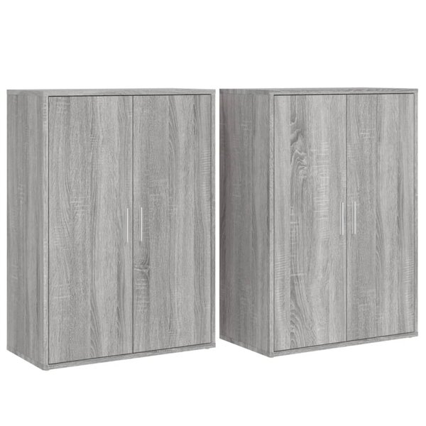 vidaXL Buffets 2 Pièces sonoma gris 60x31x84 cm bois d'ingénierie