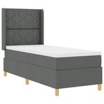 vidaXL Lit à ressorts avec matelas gris foncé 80x200 cm en tissu