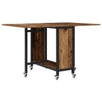 vidaXL Table à manger pliante avec roulettes 130 x 80 x 76 5 cm