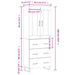vidaXL Buffet haut Sonoma gris 69 5x34x180 cm Bois d'ingénierie