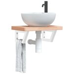 vidaXL Supports d'étagères pour lavabo 2 Pièces blanc trapèze acier