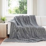 vidaXL Jeté Gris foncé 240 x 220 cm Toison
