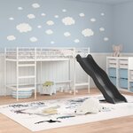 vidaXL Lit superposé pour enfants avec toboggan Blanc et anthracite