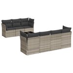 vidaXL Salon de jardin 8 Pièces avec coussins gris clair résine tressée
