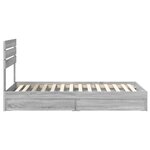 vidaXL Lit de Rangement Gris Sonoma 100 x 200 cm Bois d'ingénierie