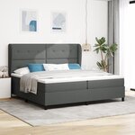 Lit box spring vidaXL avec matelas en gris foncé  200x200 cm en tissu