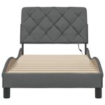 vidaXL Cadre de lit avec LED sans matelas gris foncé 80x200 cm tissu