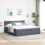 VidaXL Cadre de lit ottoman avec matelas gris foncé 160x200 cm velours