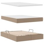 vidaXL Lit avec rangement et LED avec matelas Cappuccino 140 x 190 cm
