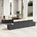 vidaXL Ensemble de canapé de jardin 8 Pièces Noir Poly rotin