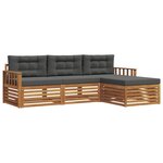 vidaXL Ensemble de canapés d'extérieur 4 pc Naturel et Anthracite