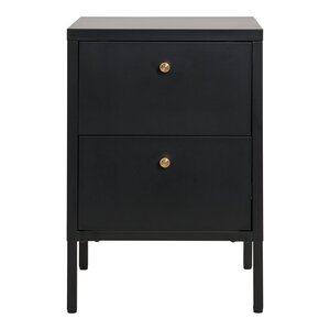 Commode 2 tiroirs acier noir 40 x 40 x 595 cm