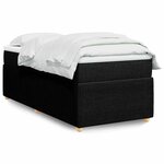 vidaXL Sommier à lattes de lit avec matelas Noir 100x200 cm Tissu