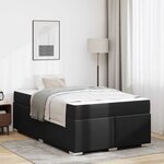 vidaXL Cadre de lit avec matelas Noir 120 x 190 cm tissu