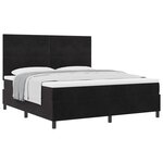 vidaXL Lit à ressorts avec matelas Noir 180 x 200 cm Velours