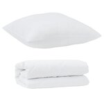vidaXL Duvet avec Oreiller 2 Pièces Blanc 155 x 220 cm Microfibre