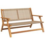 vidaXL Mobilier de jardin Beige 122 x 78 x 73cm Bois d'acacia massif