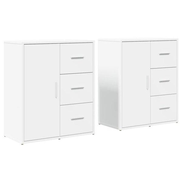 vidaXL Buffets 2 Pièces blanc 60x31x70 cm bois d'ingénierie