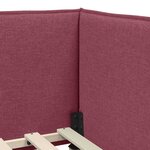 vidaXL Cadre de lit d'angle Bordeaux 90 x 200 cm Velours