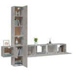 vidaXL Ensemble de meubles TV 5 Pièces Gris béton Bois d'ingénierie