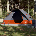 vidaXL Tente de camping à dôme 2 personnes gris et orange imperméable
