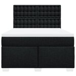 vidaXL Sommier à lattes de lit avec matelas Noir 140x190 cm Tissu