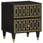 vidaXL Tables de chevet 2 Pièces 40x33x46 cm Bois de manguier solide
