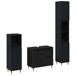 vidaXL Set de meubles de salle de bain avec tiroir 3 Pièces Chêne noir