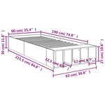 vidaXL Cadre de lit sans matelas sonoma gris 90x190 cm