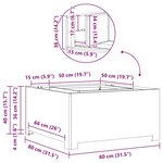 vidaXL Braise Marron 80 x 80 x 40 cm Acier résistant aux intempéries