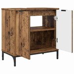 vidaXL Ensemble de mobilier de salle de bain Plaid 2 Pièces Bois ancien