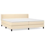 vidaXL Sommier à lattes de lit avec matelas Crème 200x200 cm Tissu