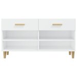 vidaXL Armoire à chaussure Blanc brillant 102x35x55 cm Bois ingénierie