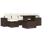 vidaXL Salon de jardin avec coussins 7 Pièces marron résine tressée