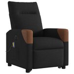 vidaXL Fauteuil inclinable de massage électrique Noir Tissu