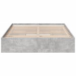 vidaXL Cadre de lit avec tiroirs sans matelas gris béton 140x190 cm
